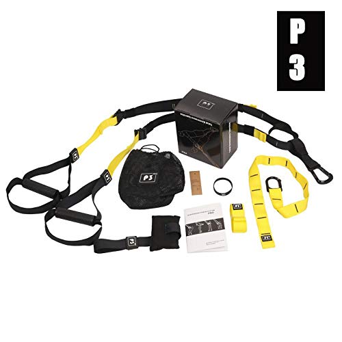 JEEP-711 Suspension Training Bodyweight Resistance Trainer Kit Home Training Straps Fitness Trainer with Anchor Point&Resistance Loop Bands for Indoor or Outdoor Gym Total Body Workout.
