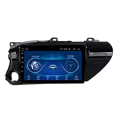 KLL 2 DIN Estéreo De Automóvil para Toyota HILUX 2016-2018 Pantalla Táctil HD 2.5D Enlace Espejo De Teléfono Salida De Video Controles del Volante con Cámara De Marcha Atrás,WiFi,2+32G