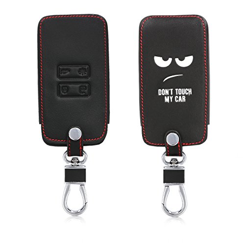 kwmobile Funda Compatible con Renault Llave de Coche Smart Key de 4 Botones (Solo Keyless Go) - Cubierta de Cuero sintético - Case para Mando y Control de Auto Don't Touch my Car