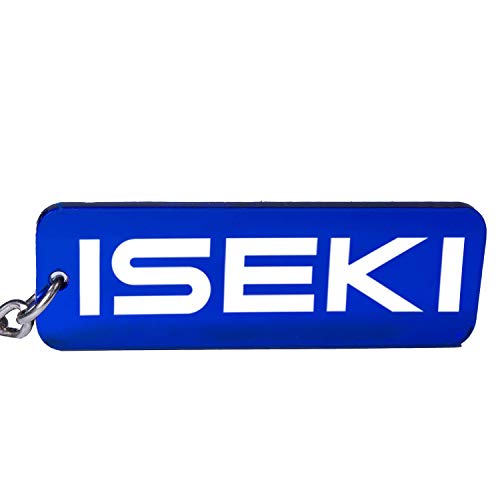 Llavero con emblema de tractor Iseki en azul/blanco