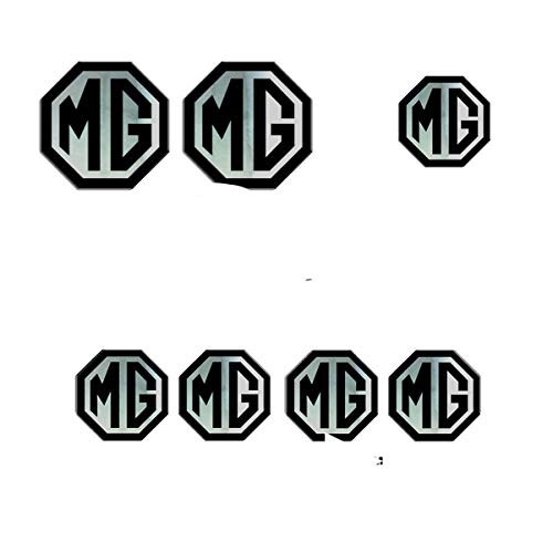 LS Bright Design LTD MG TF - Juego de insignias delanteras y traseras, 45 mm, insignia de dirección (MG TF, juego de insignias cromadas), color negro