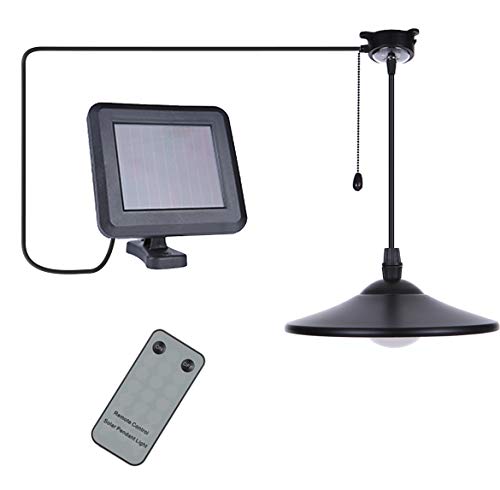 Ltteny Luz Colgante Solar Exterior, 3W 4 LED Lámpara Colgante con Control Remoto, con cable de 3 m, Luces Solares Colgantes Impermeable para Jardín, Patio, Balcón, Hogar