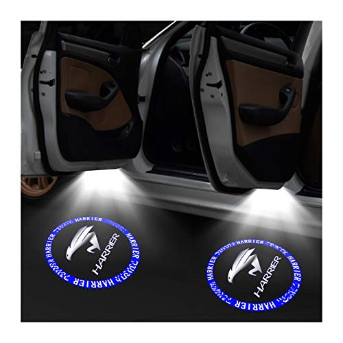 Luz de bienvenida a la puerta 4PCS Cortesía de luz for HARRIER, compatible con Toyota Harrier Camry Corolla RAV4 Reize Runner Prado Prius de Toyota Highlander coche de la luz de puerta Luz de bienveni