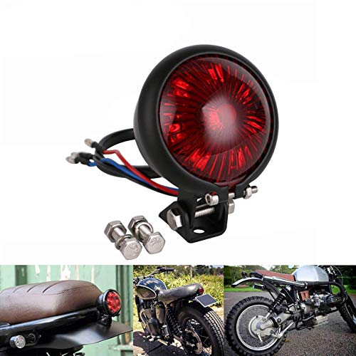 Luz trasera LED modificada para motocicleta, luz de marcha, luz de freno de metal, luz trasera de piraña para motocicleta general