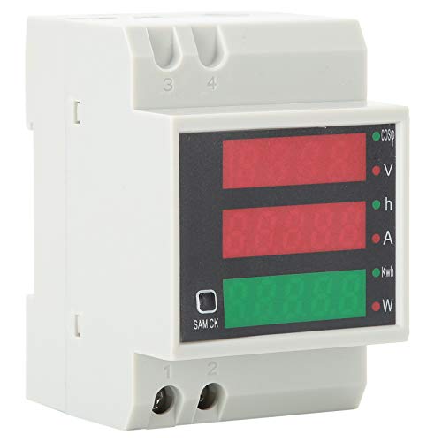 Multímetro digital de riel DIN, medidor de corriente de voltaje AC200-450V probador de factor de potencia multifunción digital
