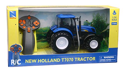 New Ray- Tractor New Holland T7.315 R/C 1/24 Miniature, 87893, Multicolor