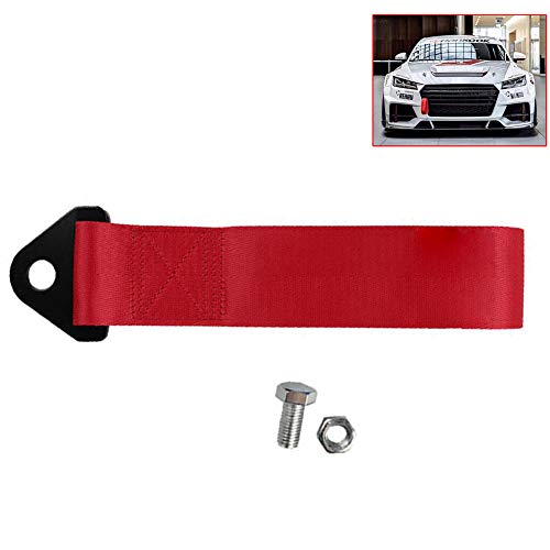 Nylon Remolque Ojo Correa - Coche de Carreras Correas de Nylon - Remolque Cuerda para Delantero Trasero Parachoques Remolque Gancho - de Alta Resistencia Decorativo Marca Marcador - Rojo, free size