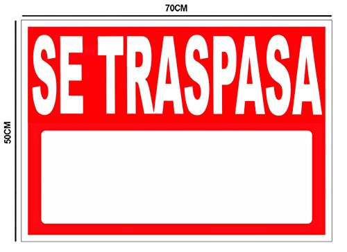 Oedim Cartel Se Traspasa 50x70cm | Carteleria para Inmobiliarias o Particulares | Material Flexible Fabricado en Glasspack Oedim Cartel Se Traspasa 50x70cm | Carteleria para Inmobiliarias o Particulares | Material Flexible Fabricado en Glasspack
