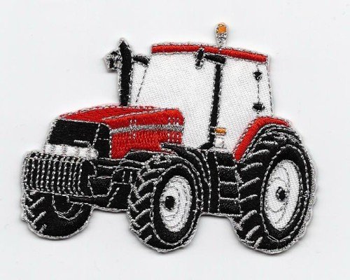 Parche bordado Mainly Metal para coser o pegar con plancha, diseño de insignia de tractor color rojo