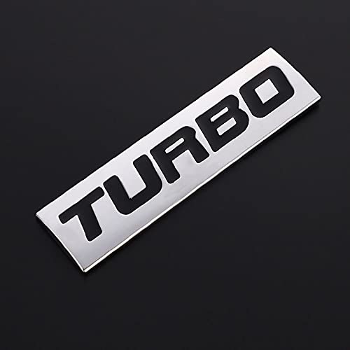 Pegatina de automóvil de metal 3D Turbo Logo Emblem Insignia Calcomanías para Turbo Logo BMW Audi Volkswagen Ford Nissan Toyota Honda Jeep Volvo Opel Logo de baúl de metal 3D ( Color Name : Gris )