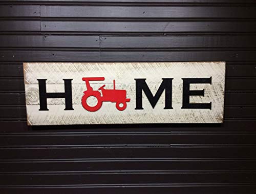 Placa para el hogar de Tractor Negro y Rojo de 7 x 24 Pulgadas de Cwb2jcwb2j Ih Case Farmall