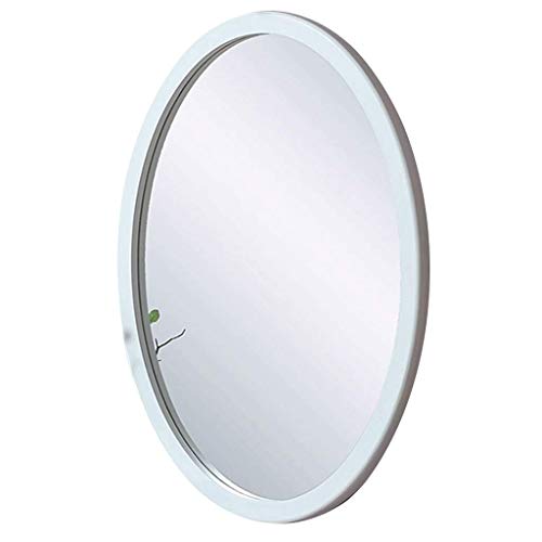QAZ Espejo de pared para colgar en la pared, espejo ovalado, marco de madera blanca, para el hogar, sala de estar, baño, entrada