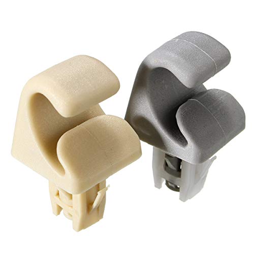 RQTMH Gris Beige Sun Visor Hook Clip Clip Hanger/Fit for - Toyota Camry Corolla Highlander RAV4 Prius Solara 2001-2007 2003-2012 / Coche Sun Visor Clip (Color Name : Beige)