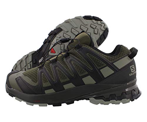 Salomon XA Pro 3D V8, Zapatillas De Trail Running Y Sanderismo Versión Màs Ligera Hombre, Color: Marrón (Grape Leaf/Peat/Shadow), 44 2/3 EU