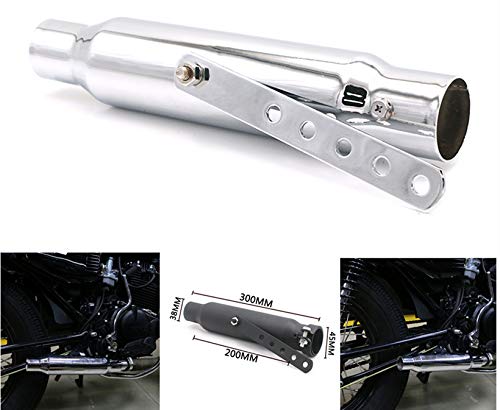 Silenciador de tubo de escape universal de acero inoxidable para motocicletas Harley Cafe Racer Bobbers (cromado) Silenciador de tubo de escape universal de acero inoxidable para motocicletas Harley Cafe Racer Bobbers (cromado)