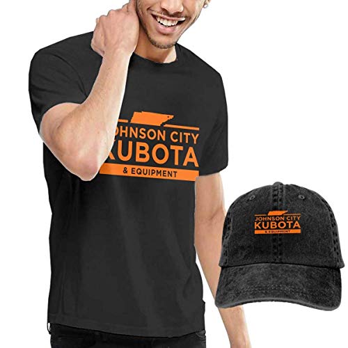 SOTTK Camisetas y Tops Hombre Polos y Camisas,Kubota Tractor Orange Men's Fashion T Shirt and Caps Combination Black