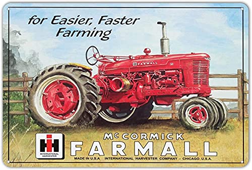 Tomlinsony Farmall Model M Tractor IH Fast Farming Equipment - Cartel de metal (20,3 x 30,5 cm)