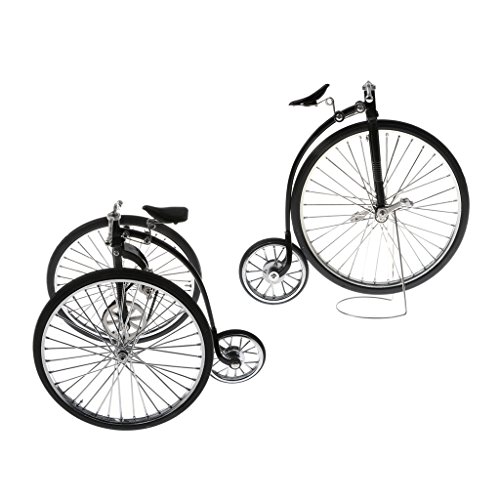 Toygogo 1/10 miniatura de metal bicicleta y triciclo bicicleta de carretera, juguetes de niño niña regalo creativo, casa de muñecas accesorios de jardín de hadas, color negro Toygogo 1/10 miniatura de metal bicicleta y triciclo bicicleta de carretera, juguetes de niño niña regalo creativo, casa de muñecas accesorios de jardín de hadas, color negro