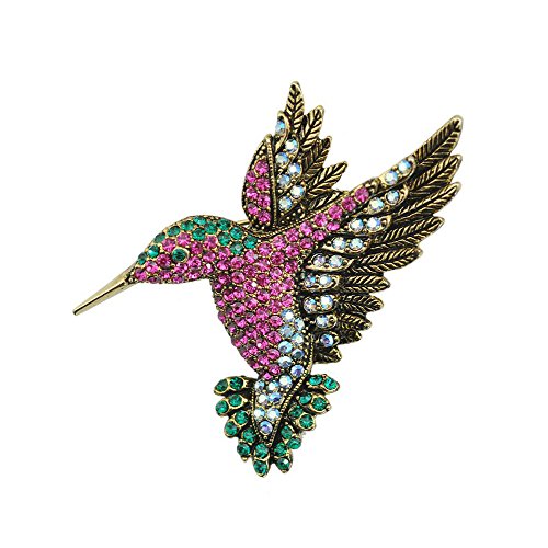 Toymio Broche Ramillete de pavo real/Broche Ramillete de colibrí,Con una Caja de Regalo (Colibrí)