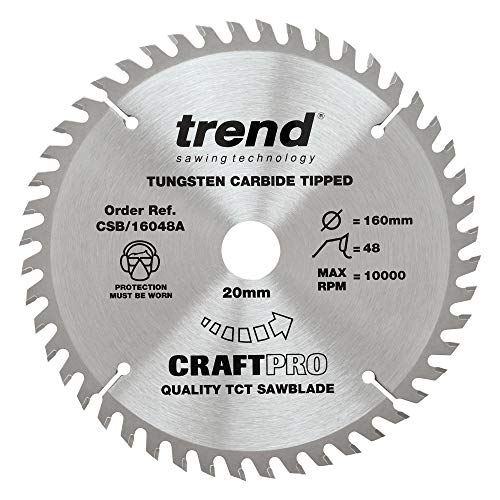 Trend CSB/16048 Craft - Hoja de sierra (160 MMX48TX2,2 x 20 mm, color plateado, 48 dientes