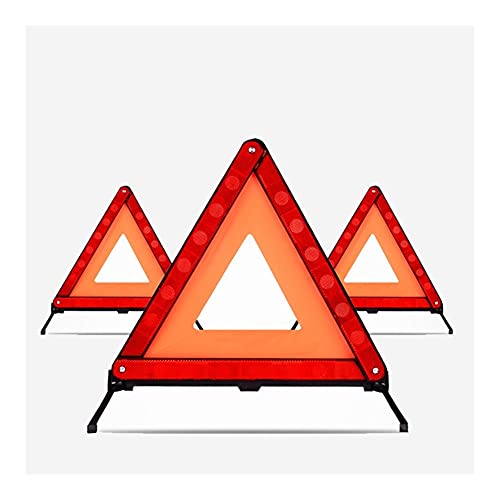Triángulo de Coche Tira Reflectante Señal de Parada de Coche Trípode Carretera Intermitente Triángulo Señal de Advertencia de Emergencia Accesorios Plegables (Color : As Shown)