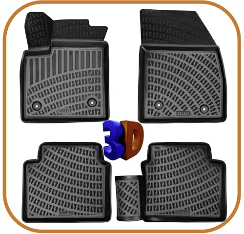 Trimak Alfombrillas de goma 3D para coche, compatibles con Ford Focus 4ª generación a partir de 2018, con borde alto aprox. 5 cm Trimak Alfombrillas de goma 3D para coche, compatibles con Ford Focus 4ª generación a partir de 2018, con borde alto aprox. 5 cm