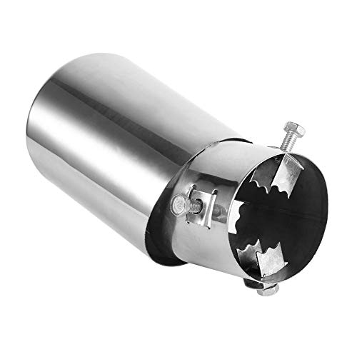 Tubo de escape, 1 pieza Universal trasero redondo Acero inoxidable cromado Silenciador de escape automático Tubo de cola Tubo de escape Tubo de conexión de escape Tubo de escape, 1 pieza Universal trasero redondo Acero inoxidable cromado Silenciador de escape automático Tubo de cola Tubo de escape Tubo de conexión de escape