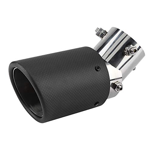 Tubo de escape de coche - Estilo de carbono Auto ajustable de un solo escape Tubo de escape Silenciador Tubo de escape Acero inoxidable Extremo cromado 63-89 mm