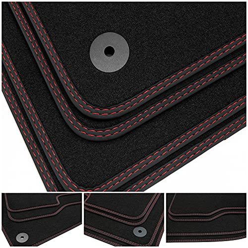 tuning-art BDN293 Alfombrillas de Doble Costura Adecuado para Toyota Land Cruiser V8 J20 2008-, Costura:2X Rojo tuning-art BDN293 Alfombrillas de Doble Costura Adecuado para Toyota Land Cruiser V8 J20 2008-, Costura:2X Rojo