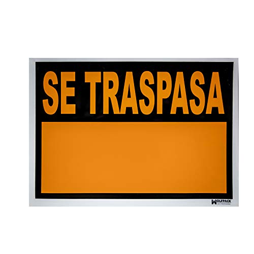 WOLFPACK LINEA PROFESIONAL Wolfpack 15056025 Cartel Se Traspasa 70 x 50 cm, Negro WOLFPACK LINEA PROFESIONAL Wolfpack 15056025 Cartel Se Traspasa 70 x 50 cm, Negro