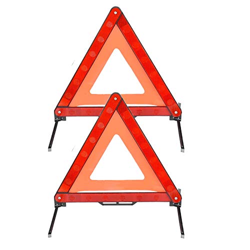 yangyu 2 Piezas Triángulo Reflectante de Advertencia de Emergencia, Triángulo de Advertencia, Reflector de Emergencia Plegable para Carretera, para Advertencias de Emergencia en La Carretera