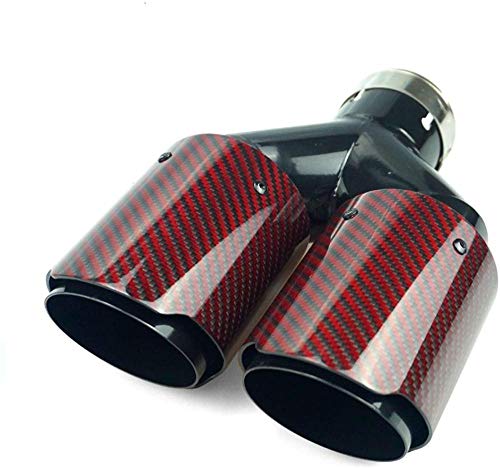 ZHAOHAOSC Tubo de Escape Exterior para Coche Punta de silenciador Trasero Garganta Trasera 1 Pieza Fibra de Carbono roja Puntas de Cola de Salida Doble Tubo de Escape de Escape Usado ZHAOHAOSC Tubo de Escape Exterior para Coche Punta de silenciador Trasero Garganta Trasera 1 Pieza Fibra de Carbono roja Puntas de Cola de Salida Doble Tubo de Escape de Escape Usado