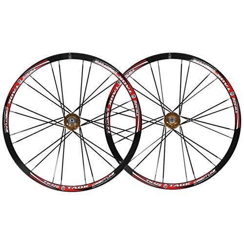 ZNND Juego Ruedas Bicicleta 26, Ruedas Bici Montaña 6 Uñas Freno Disco Liberación Rápida Llanta Aleación Tiro Recto Base Torre Acero Cubo 8 9 10 Velocidad (Color : Gold Hub, Size : Black Rim) ZNND Juego Ruedas Bicicleta 26, Ruedas Bici Montaña 6 Uñas Freno Disco Liberación Rápida Llanta Aleación Tiro Recto Base Torre Acero Cubo 8 9 10 Velocidad (Color : Gold Hub, Size : Black Rim)