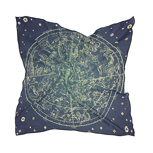 60 × 60 CM Mermaid Square Universe Galaxy Space Star Constellation Shawl Scarf Impresión ligera para mujeres Señoras Pañuelo en la cabeza Wraps
