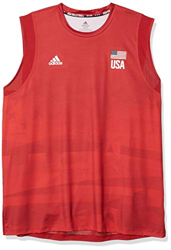 adidas - Camiseta de Voleibol para Hombre, Hombre, Camisa, FK1021, Team Power Rojo/Vivid Rojo, XL