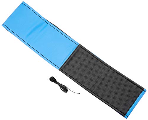 akhan sc302bb – Negro/Azul Volante Funda para Volante móvil 37 – 39 cm Piel para Atar