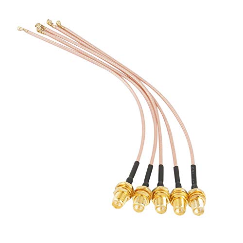 Akozon Adaptador coaxial Hembra Conector del Cable coaxial 5pcs Cable SMA a UFL/u.FL/IPX/IPEX RF Asamblea 50Ω el 15cm
