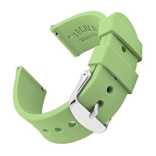 Archer Watch Straps - Correas Reloj Silicona de Liberación Rápida para Hombre y Mujer (Verde Té, 20mm)