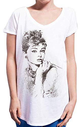 Audrey Hepburn 18-29 Urban Slub Lady Mujer Algodón 100% Mod. TSULSLB blanco L/XL/50/70 cm
