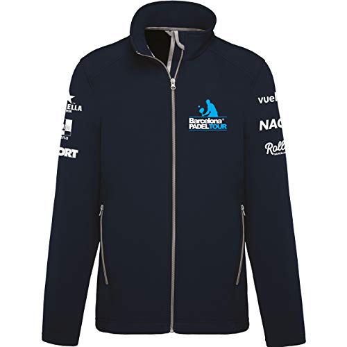 Barcelona Padel Tour | Chaqueta En Tejido Softshell para Hombre Hidrófuga, con Cremallera y Estampación Especial de Pádel | Ropa Deportiva Azul Marino S Barcelona Padel Tour | Chaqueta En Tejido Softshell para Hombre Hidrófuga, con Cremallera y Estampación Especial de Pádel | Ropa Deportiva Azul Marino S