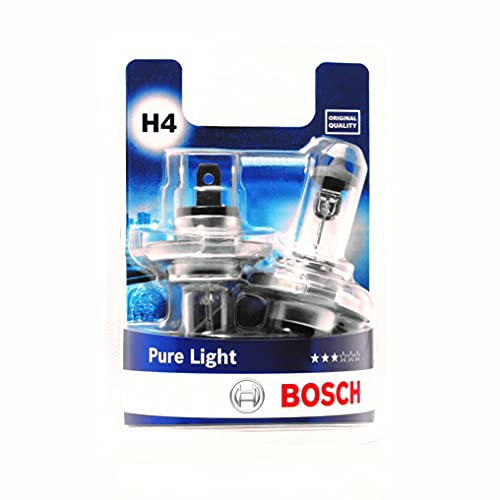 Bosch Pure Light Lámpara para faros, H4, 12V, 60/55W, P43t, Lámpara x2