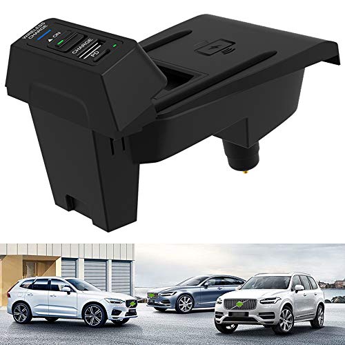 Braveking1 Nuevo Cargador Inalámbrico Coche Auto para Volvo XC90 XC60 V90 V60 S90 S60 Consola Central Panel, 15W Qi Carga Rápida Teléfono Cargador con USB y 18W PD para iPhone 12/11/X Samsung S20/S10