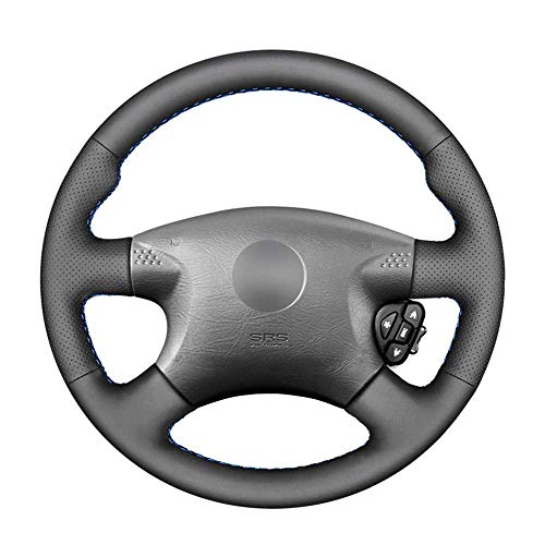 BUQDA Cubierta de Volante de Cuero Cosida a Mano para Coche, para Nissan Almera N16 X-Trail T30 Terrano 2 Almera Tino