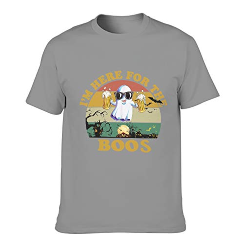 Camiseta de algodón con texto en inglés «I am here for The Boos Ghost Beer - Divertida camiseta de verano casual de Halloween