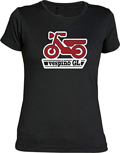 Camisetas EGB Camiseta Chica Vespino ochenteras 80´s Retro (3XL, Negro)