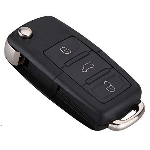 Carcasa plegable para llave de coche, diseño remoto, 3 botones, apto para Volkswagen Jetta Golf Passat Beetle Polo