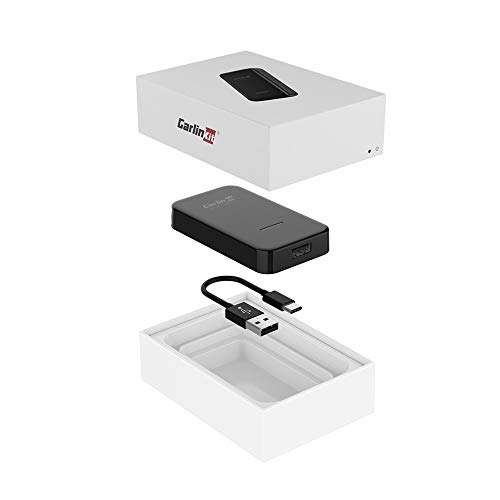 Carlinkit 2021 inalámbrico CarPlay Adaptador para Audi/Volvo/Porsche/Volkswagen/DS7/Hyundai, Compatible con iOS 13, USB Tipo A/C，Convierte el cableado en Wireless Carplay