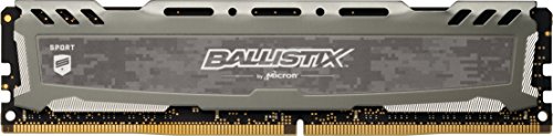 Crucial Ballistix Sport LT BLS8G4D240FSBK 2400 MHz, DDR4, DRAM, Memoria Gamer para ordenadores de sobremesa, 8 GB, CL16 (Gris)