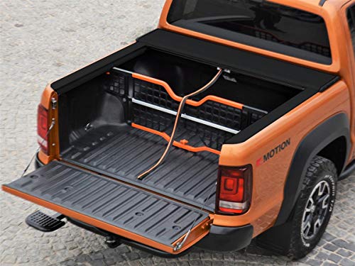 Cubierta de Espacio de Carga con Rejilla de separación y Cierre centralizado para Volkswagen Amarok Double Cab en Color Negro a Partir del año de fabricación 2010 Cubierta de Espacio de Carga con Rejilla de separación y Cierre centralizado para Volkswagen Amarok Double Cab en Color Negro a Partir del año de fabricación 2010