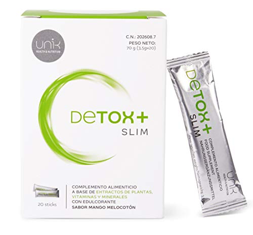 DETOX+ Slim: Suplemento 100% NATURAL - DETOX, DEPURADOR y ayuda en RETENCIÓN DE LÍQUIDOS: Cactinea (higo chumbo), Alcachofa, Cardo Mariano, Semilla de uva, Jengibre, Té Verde, Vitaminas y Minerales.